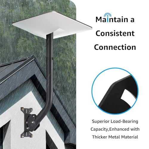 Image of Starlink Gen 2 Mount Adjustable Starlink V2 Mounting Kit Long Wall Mount J Pole Roof Mount (1.4 inch Dia x 17 inch L Short Pipe) for Internet Satellite TV Antenna Weather Station