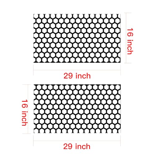 Image of Rear Quarter Window Honeycomb-Shaped Decals for Car SUV Trucks | Universal Matte Black Honeycomb-shaped Side Window Vinyl Stickers, Free Installation Tools (A Pair)