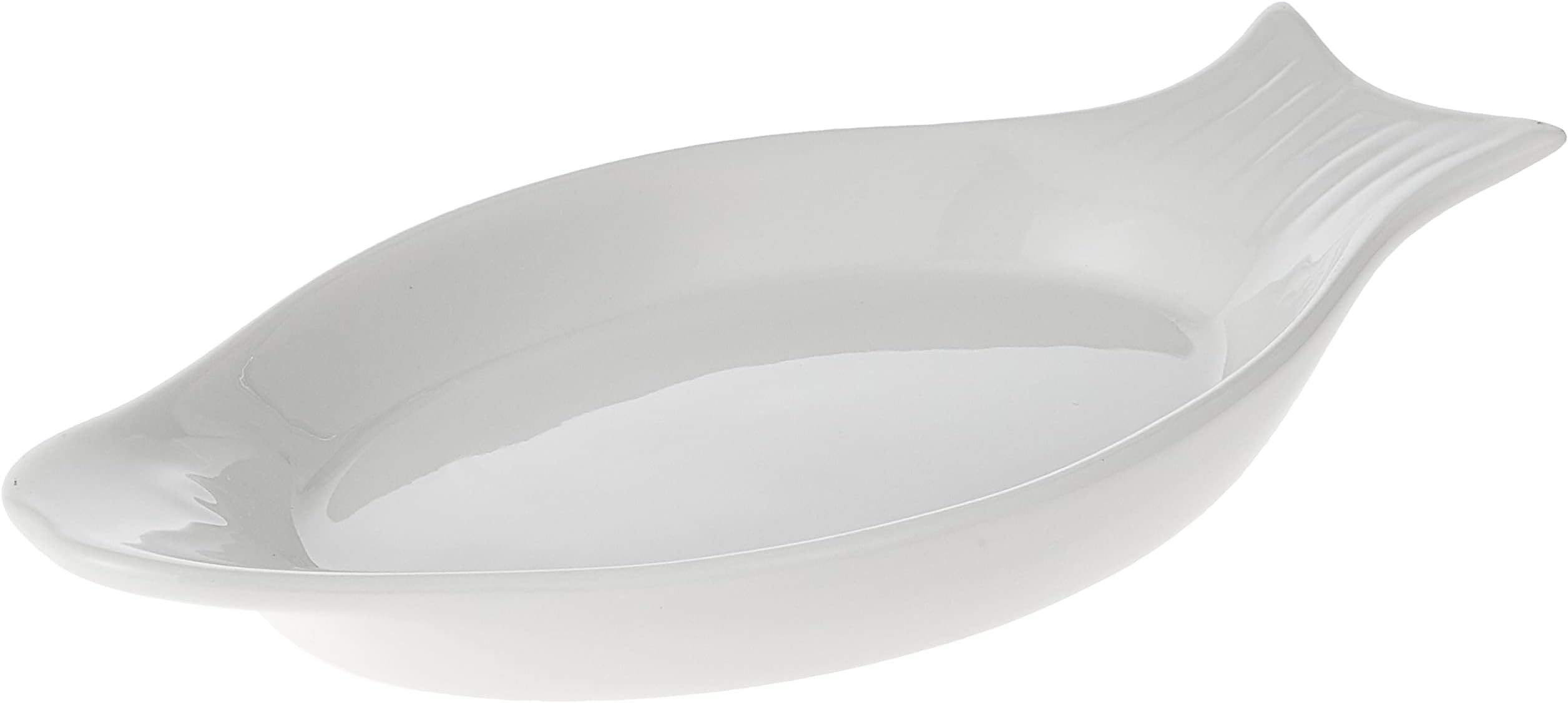Porcelain Fish Plate, 25 Cm Size, Ivory