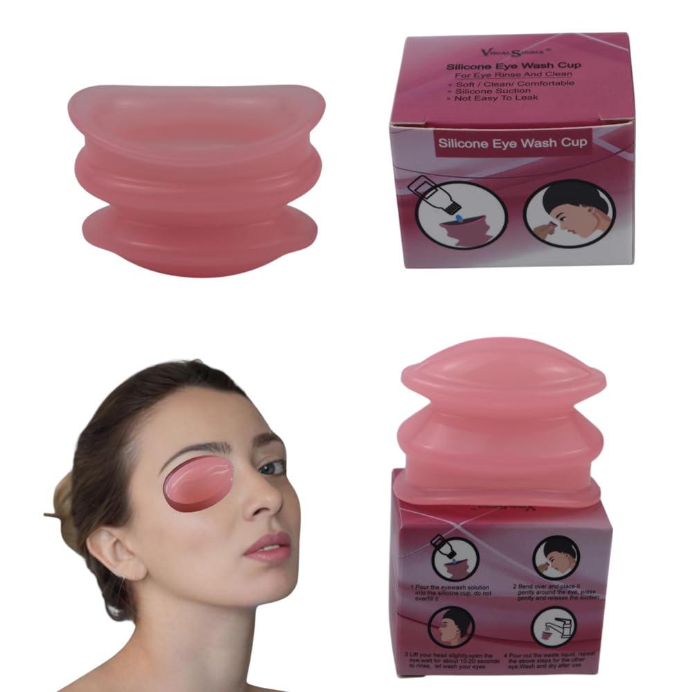 Vaso de silicona suave para lavado de ojos, con fuerte succión, no gotea líquido fácilmente, herramienta portátil para el cuidado de los ojos, limpiador de ojos, alivia el cansancio ocular, limpia el polvo ocular.