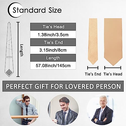 Image of Luckyvestir Mens Tie Solid Satin Neck Ties 3.15'' Formal Necktie for Wedding Business Christmas Father's Valentine's Day Gift