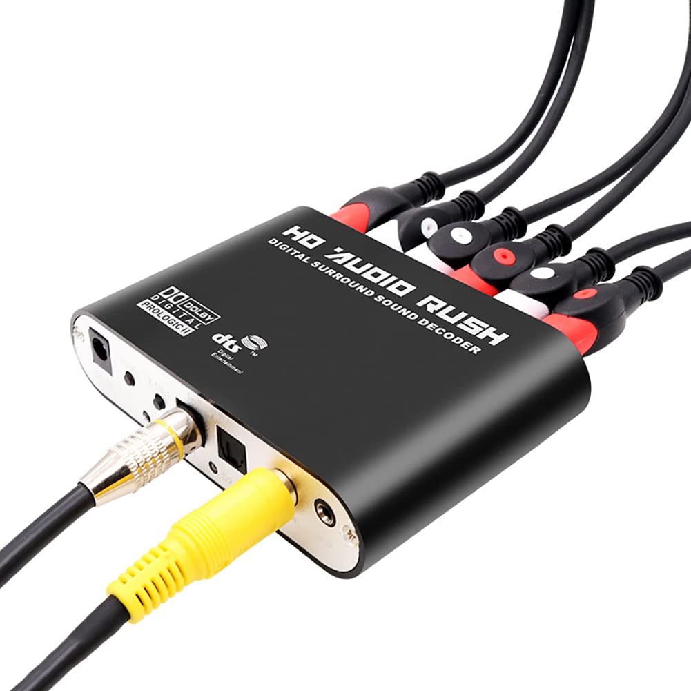 RSGK Decodificatore Audio Digitale 5.1, Conversione Coassiale in Fibra Ottica, TV Spdif Audio Digitale Collegata al Vecchio Amplificatore di Potenza Decodifica DTS Audio