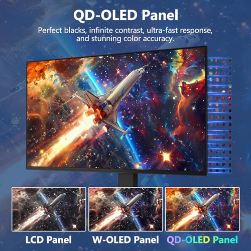 Image of Z-Edge 27 inch 1440P OLED Gaming Monitor, 2K QHD 240Hz Monitor, 0.03ms GTG Computer Monitor, 1500000:1 Contrast Ratio, 120% sRGB, 1.07B Colors, X27 Frameless Bezel, Height Adjustable, DPx2, HDMI x2