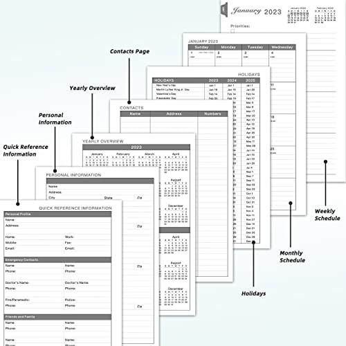 Ymumuda 2023-2024 Planner, 2023-2024 Academic Weekly Monthly Planner, 12-Month Daily Planner From Jul.2023 To Jun.2024, 8.4"×6", Spiral Planner Notebook With Waterproof Hardcover, Coated Tabs, Black 04 #TOP4