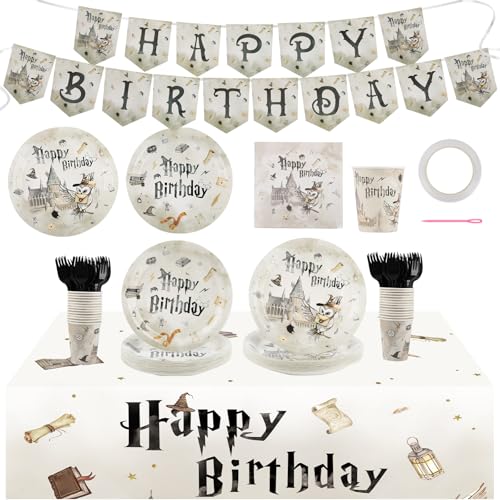 152PCS Magical Wizard Birthday Party Supplies,Magical Party Paper...