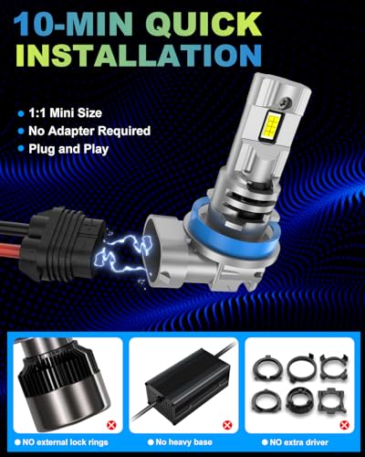 Ampoule H11 LED de remplacement pour corriger les phares faibles - 6