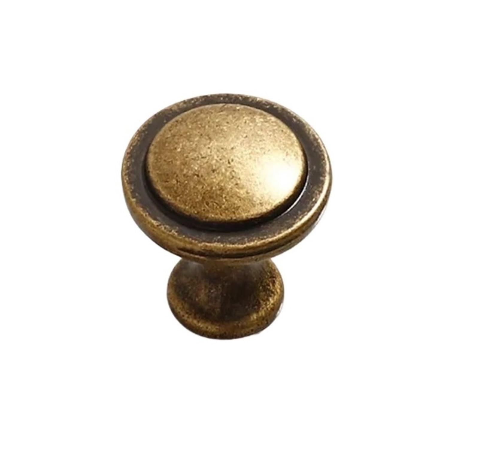 RUGAIKERBA Single-Hole Drawer Knobs, Zinc Alloy, Vintage Brass Finish