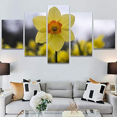 SIGNWIN 5 Panel Canvas Wall Art Flora Snapshot...
