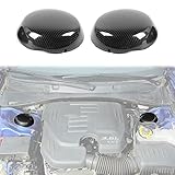 JWWY Engine Compartment Suspension Engine Bay Suspension Trim Hanging Cover for 2009-2025+ Dodge Challenger Charger Engine Accessories, ABS Carbon Fiber 2pcs