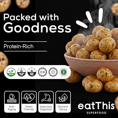 Image of EatThis Superfood Roasted Foxnuts (Makhana) Barbecue | Crunchy Healthy Snack | Olive Oil Roasted | Vegan, Gluten Free, Non-GMO | Pack of 4-12 oz