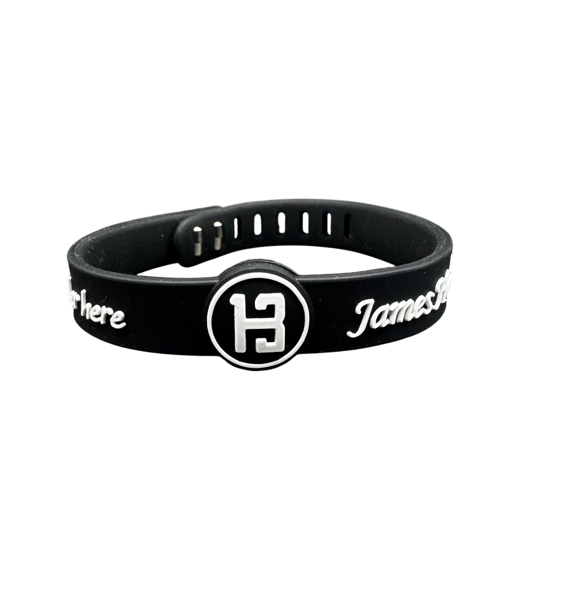 Generic Basketball Silicone Wristband - Adjustable Sports Wristband for Fans Players - Ideal Fan Gift and Training Accessory (Harden Black)