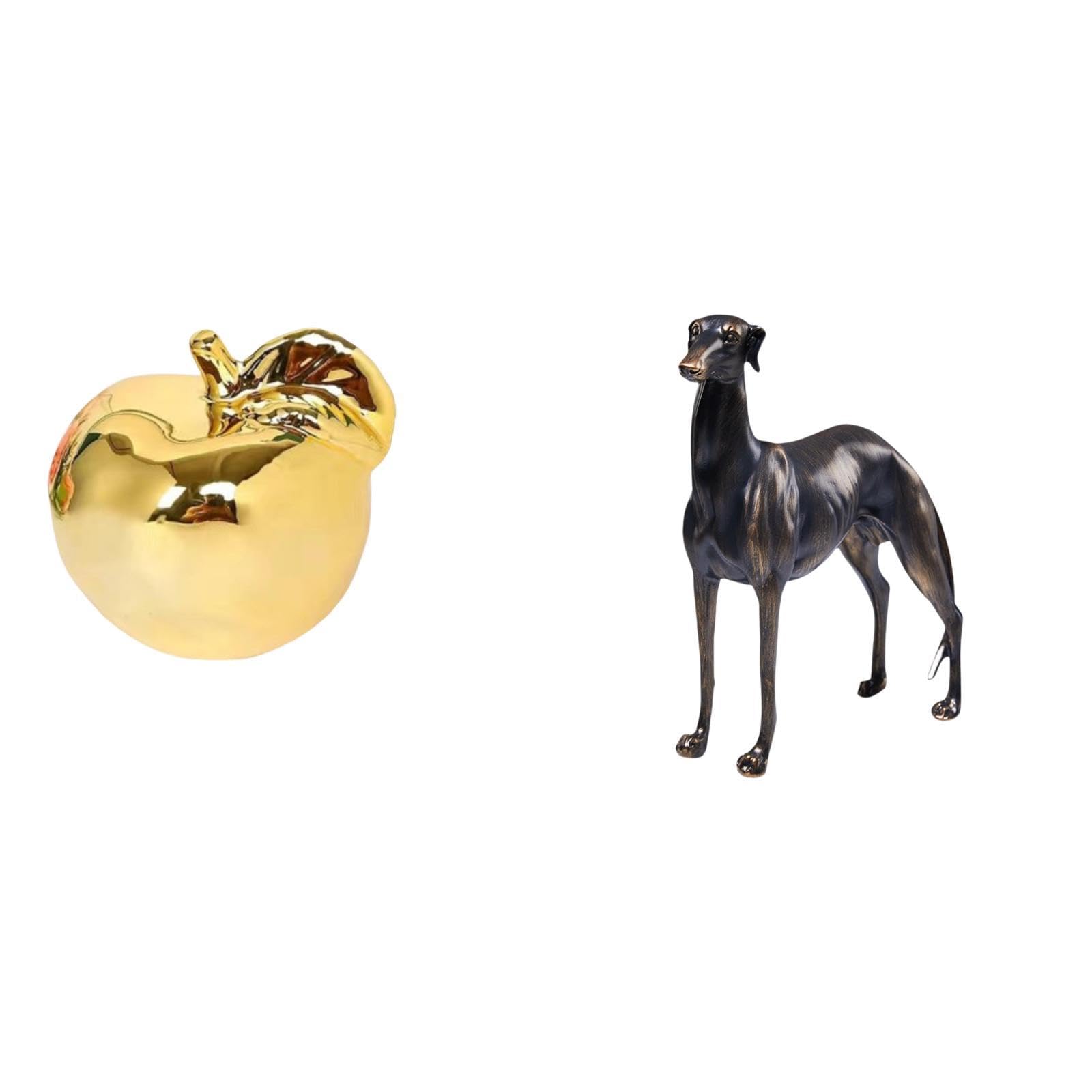 Fruit Sculpture Ceramic Figurine Ornament Craft Decoration Collection for Porches Restaurants Offices and Greyhound Resin Animal Statue Home Decor Table Centerpiece Sculpture for Living