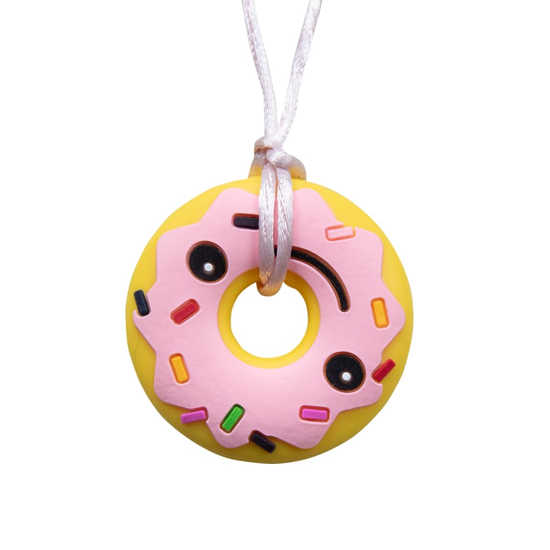 Abley's Silicone Donut Chew Necklace for Sensory Needs, Anxiety Relief, Autism Support (Yellow)-image-18