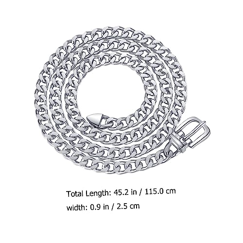Didiseaon Metal Waist Chain for Women Silver Punk Metal Belt Shiny Decorative Belt2