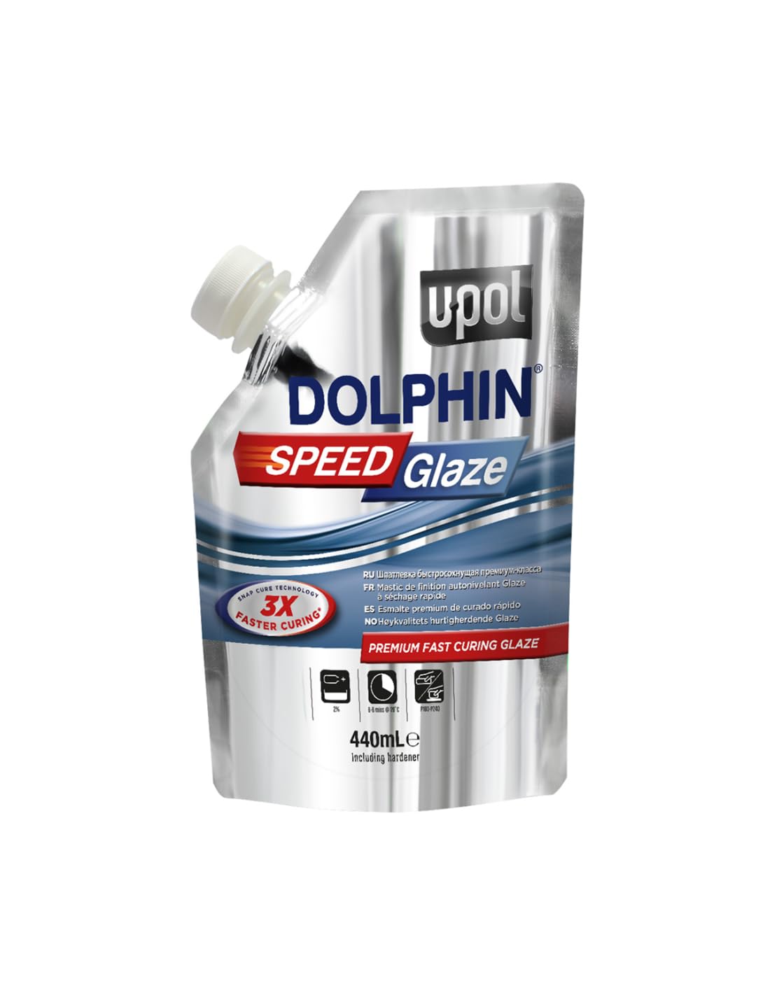 Mastic de finition autonivelant Dolphin Speed Glaze Bleu 440ml UPOL