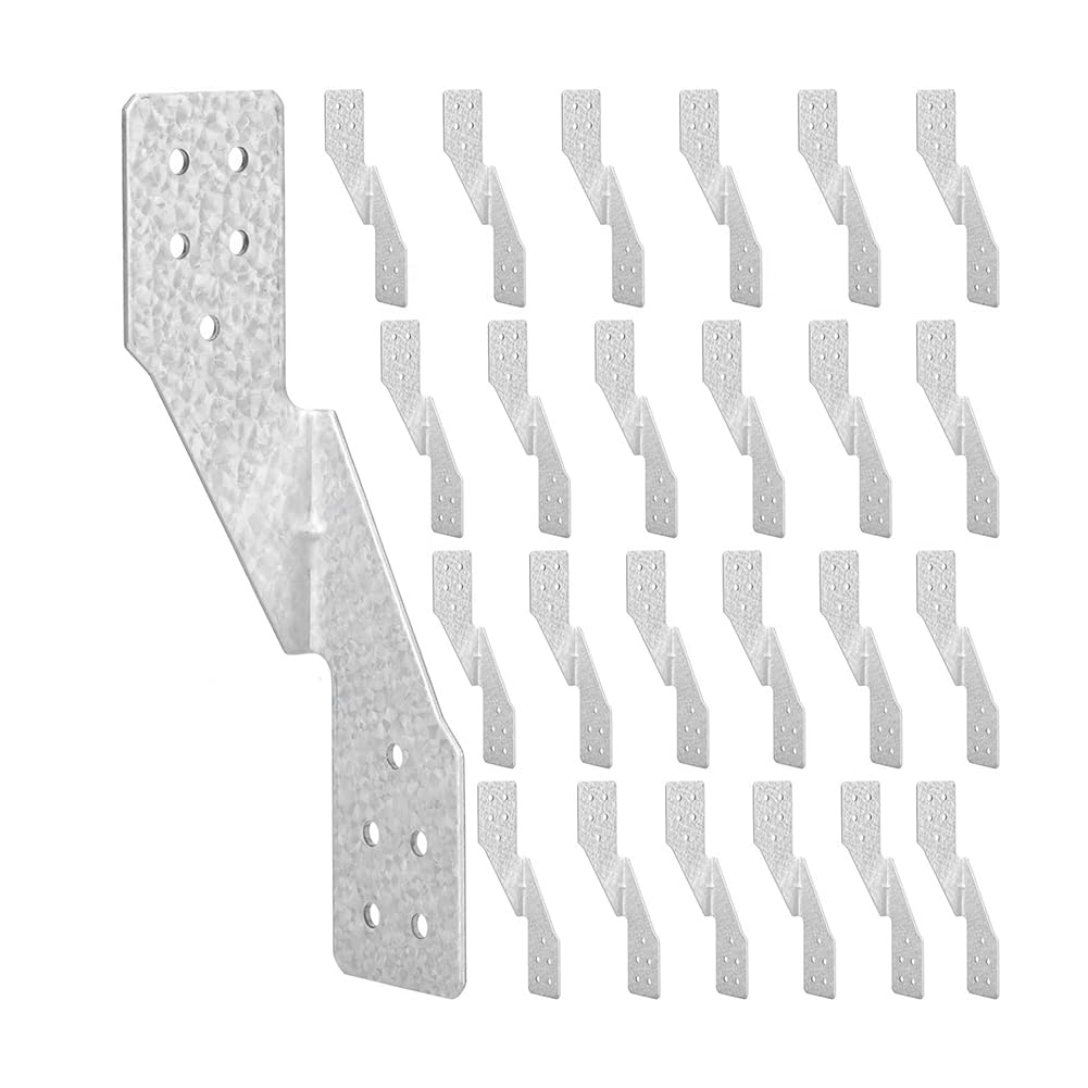 Ximie Hurricane Tie Hick Galvanized Hurricane Straps H2.5a Strong Tie Brackets Trusses/Rafters Ties For Wood(25Pcs)