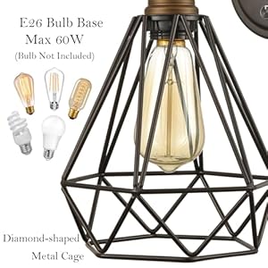 DAYCENT Industrial Plug in Wall Sconces Set of Two Oil Rubbed Bronze Wall Light with On Off Switch Farmhouse Gooseneck Sconces Wall Lighting Polygon Caged Wall Light Fixtures DAYCENT Industrial Plug in Wall Sconces Set of Two Oil Rubbed Bronze Wall Light with On Off Switch Farmhouse Gooseneck Sconces Wall Lighting Polygon Caged Wall Light Fixtures