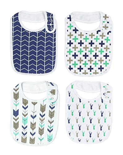Baberos grandes impermeables para bebés para babear la dentición para niños pequeños, paquete de 4