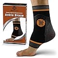 Ankle Compression Brace with Silicone Ankle Support and Anti-Microbial Copper. Plantar Fasciitis, Foot, Achilles Tendon Pain Relief. Prevent and Support Ankle Injuries & Soreness - M