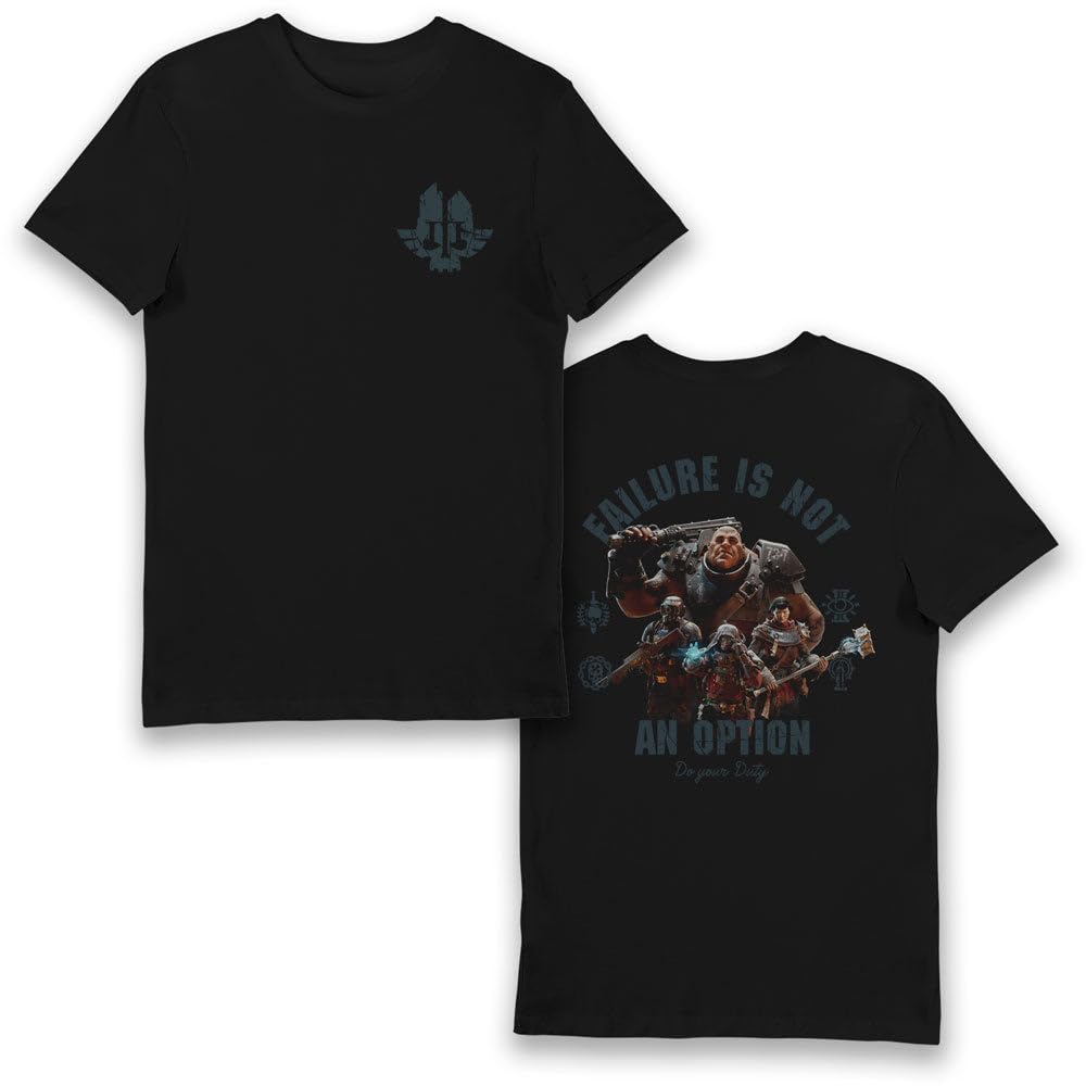 Bioworld Warhammer 40,000 Darktide Failure is Not an Option T-Shirt-S Black