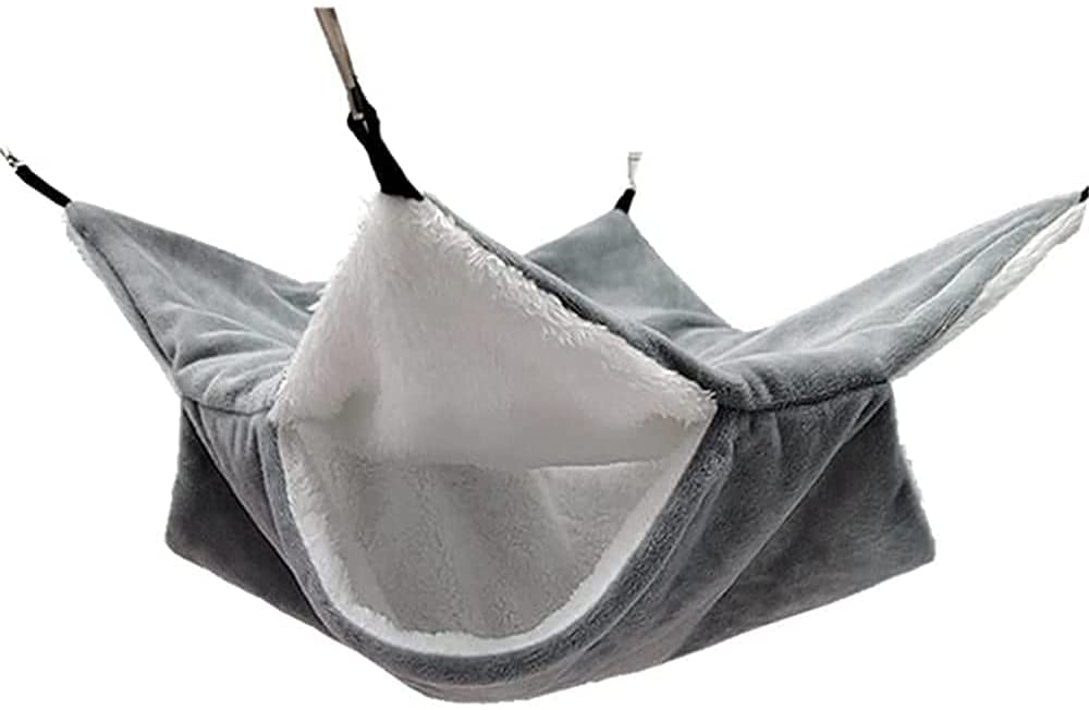 Nid Oiseau Cage Perruche Nid Canaris Double épaissir Sac de Couchage Chaud nid Cage Suspendue Maison écureuil Furet Lapin lit pour Animaux de Compagnie en Peluche Hamster hamac 810(Color