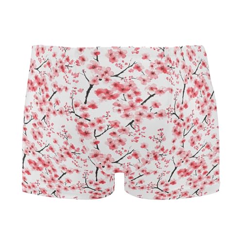 Pink Cherry Blossoms Mens Swim Trunk Swimwear Bathing Suit Swim Brief Square Leg Board Short S B0404320
