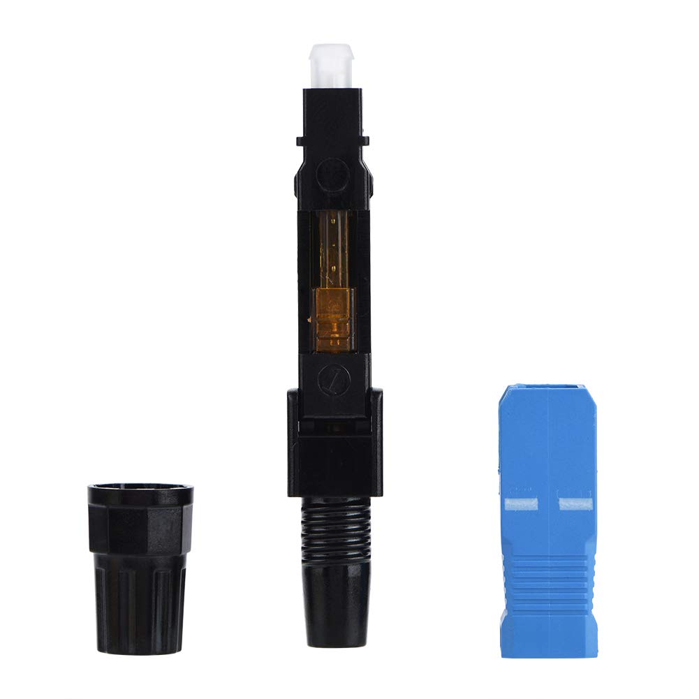 Jeanoko Connecteur Rapide de Fibre Optique SC Monomode, Connecteur de Fibre SC 100 Pièces pour Installation FTTH