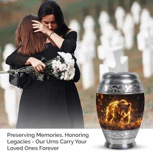 Image of Bear Urn - Small Urns for Human Ashes - Funeral Urns for Human Ashes Adult - Urns for Ashes Adult Male - Cremation Urns for Men - (3 inch Pack of 1)