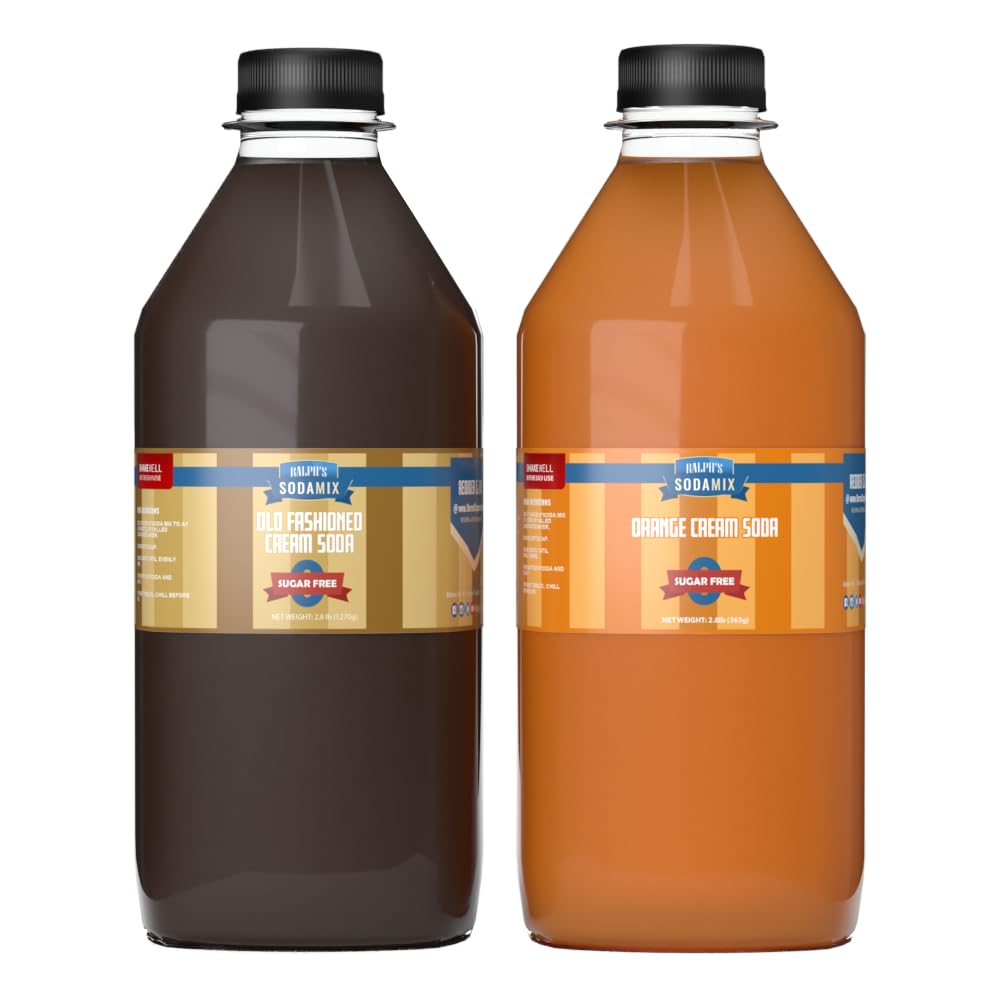 Ralph's 32oz Sugar Free Sparkling Water Soda Maker Flavors Pack | Cream Soda | Orange Cream Soda | 2 Pack | Sodamix