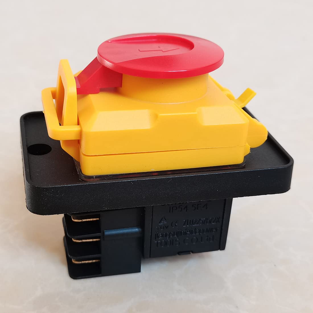 KJD22 Interrupteur électromagnétique Interrupteurs à bouton d'arrêt d'urgence ON-OFF 250VAC 12(10) A 3(1.5) A IP54 5E4 TUV CE ZL02257672X (KJD22-6Pins)