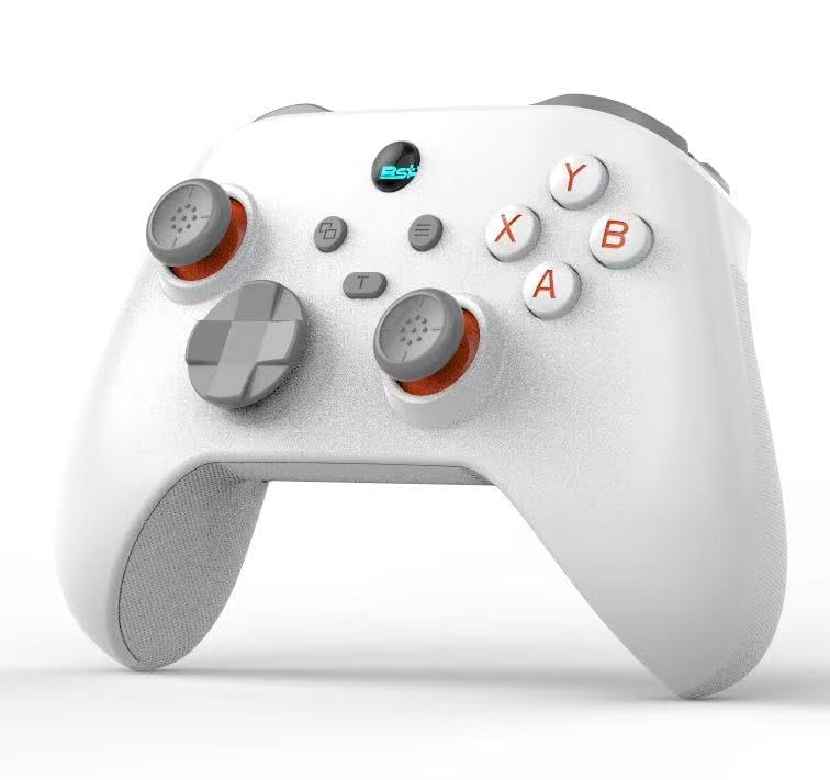 UHM PC Controller, Wireless 2.4G PC Gaming Controller PC Android Switch iPhone 6 Axis-Gyroskop,Hall-Effekt Joystick und Trigger, Programmierung,Turbo Weiß