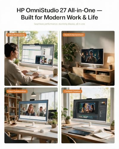 Image of HP OmniStudio 27 inch Touch All-in-One Desktop Computer, 32 GB RAM, 1 TB SSD