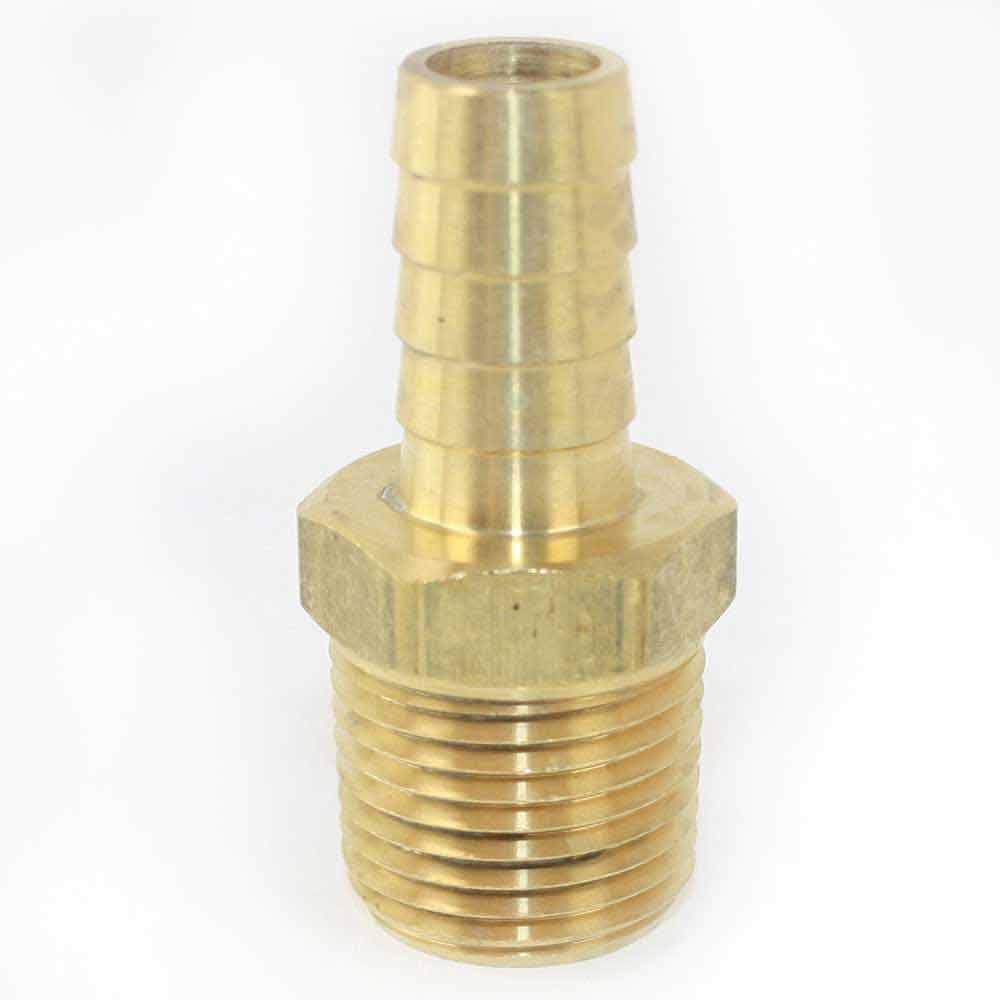 Interstate Pneumatics FM88 Brass Hose Barb Fitting, Connector, 1/2 Inch Barb X 1/2 Inch NPT Male End-Pack of 50