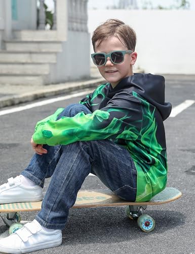 Image of TUONROAD Boys Hoodies 3D Graphic Sweatshirt Lightweight Pullover 6-16T cool