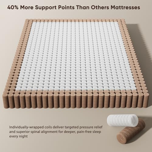 Image of King Size Mattress, 12 Inch Hybrid Mattress King Size in a Box, Medium Firm | King Mattress with Cooling Gel Memory Foam & Pocket Springs, Back Pressure Relief, Motion Isolation, Edge Support, Pillow Top