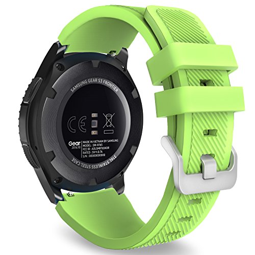 MoKo Correa Deportiva Compatible con Samsung Galaxy Watch 3 45mm/Galaxy Watch 46mm/Gear S3 Frontier/S3 Classic, 22mm Correa de Repuesto de Silicona Suave para Hombre Mujer, Verde