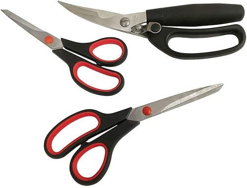 Juego de tijeras multiusos de acero inoxidable, 3 piezas