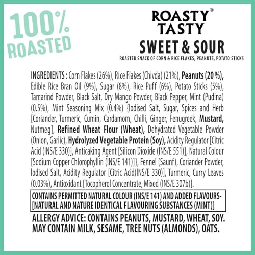 Image of Roasty Tasty Roasted Sweet & Sour Mixture | Pudina | Best Indian Tea Snack | Chivda | Namkeen Snacks | Healthy Snacks | Diet Chiwda | Roasted Namkeen | Guilt Free | 200g