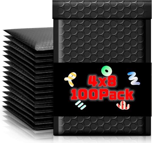 ZHPLIX Poly Bubble Mailers 4x8 100 Pack Usable Size 4x7