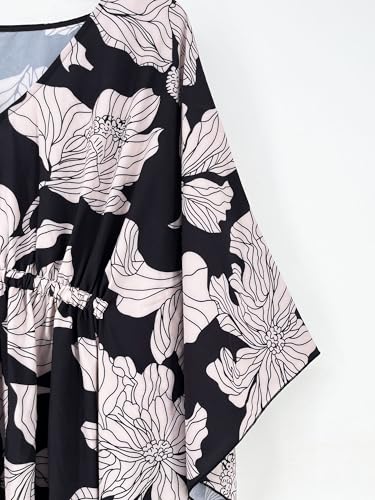 Image of Moss Rose Kaftan Dresses for Women V Neck Summer Swimsuit Cover up Caftan Maxi Beach Dresses