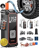 OlarHike Cordless Tire Inflator Portable Air Compressor, 150PSI Dual Power - 5400 mAh & 12V DC, Air Pump for Car Tires, Bike, Motorcycle, Bicycle, Electric Pump with LED Light & Digital Pressure Gauge