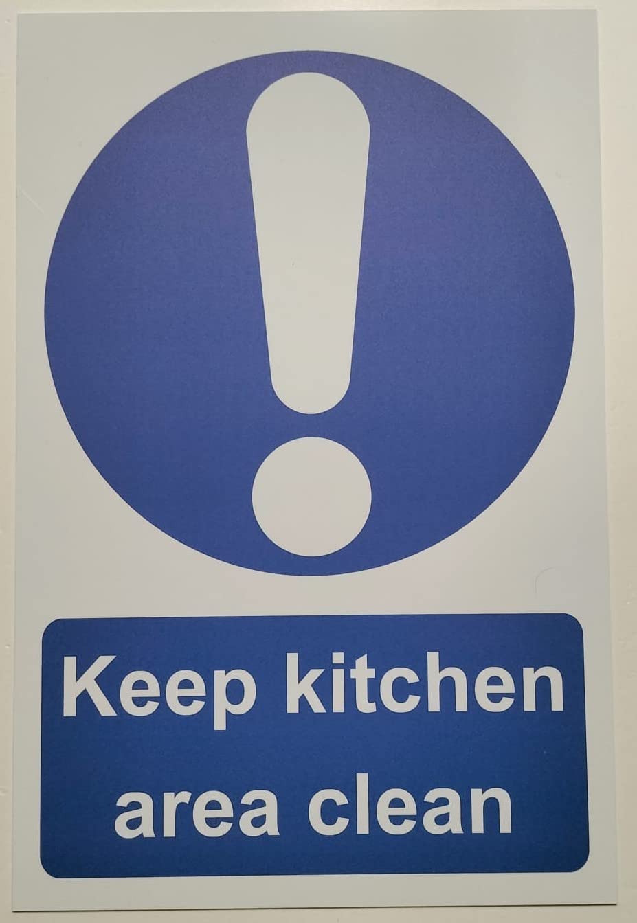 Keep Kitchen Area Clean Safety Sign - 1mm Plastic Sign (100mm x 150mm)