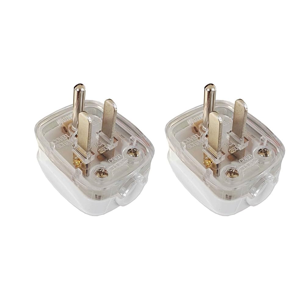 (2 Pack) Toptekits DIY 3 Prong USA/US Rewireable Power Plug Electrical Adapter Detachable,DIY Grounded Power US 3-Prong NEMA5-15P USA Removable Power Converter