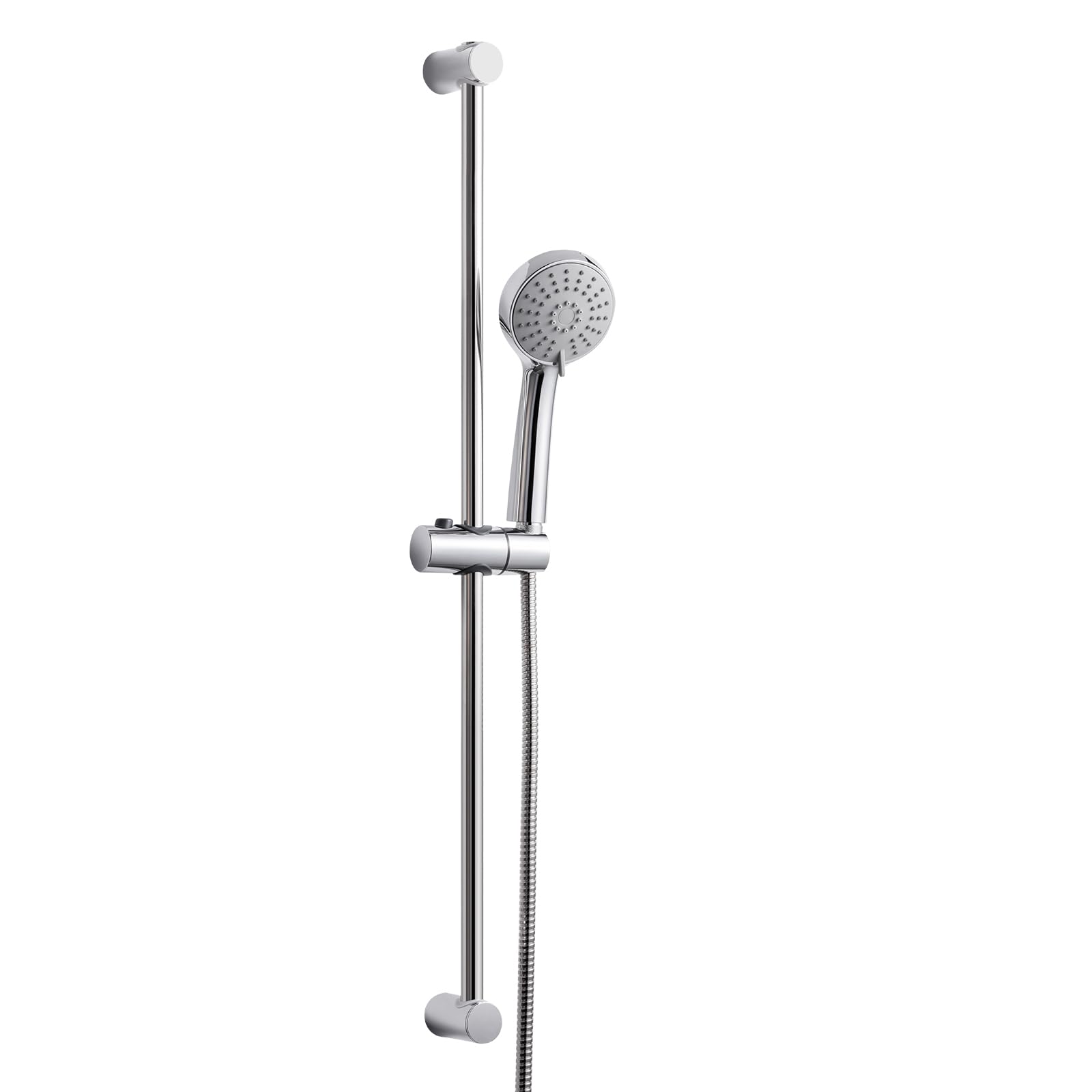 OFFO Shower Riser Rail Kit, Shower Slide Bar 70cm with 3 Modes Shower Head and Hose Set, 1.6m Stainless Steel Hose