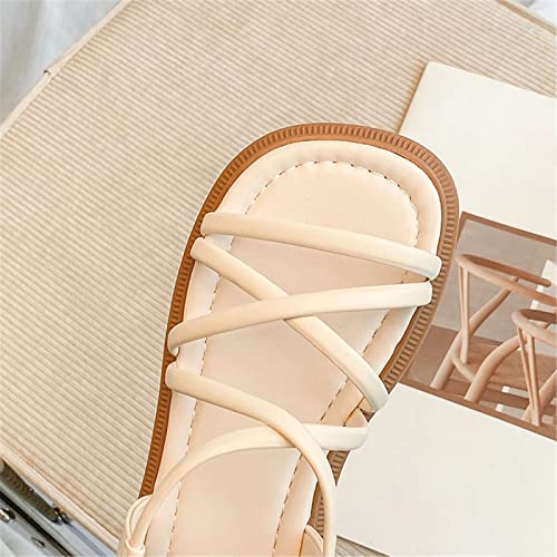 Toddler Girls Open Toe Crisscross Strappy Sandals Elastic Ankle Strap Platform Summer Shoes Anti-Slip Beach Sandals4