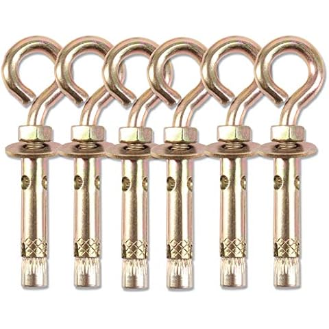 6X Heavy Duty M6 Anchor Eyebolts with Sleeves Cover