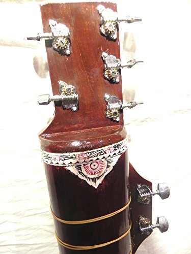 Sitar électrique indien fabriqué à la main – Style Shri Ravi Shankar – Bois – Corde et mizrab – Sac inclus - Les Beatles, Paul McCartney, John Lennon, RIngo Starr, George Harrison Sitar électrique indien fabriqué à la main - Style Shri Ravi Shankar - Bois - Corde et mizrab - Sac inclus – Image 8