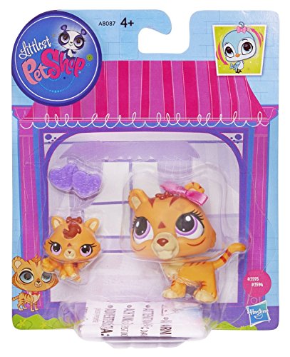 Littlest Pet Shop Figures Orange Tiger & Baby Tiger