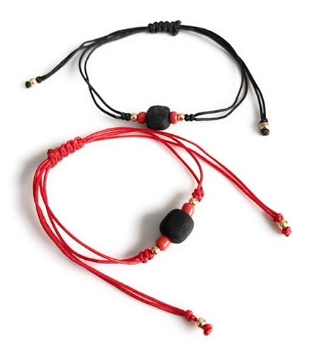 SIFRIMANIA His and Hers Couples Bracelets Real Azabache for Adults Set of 2