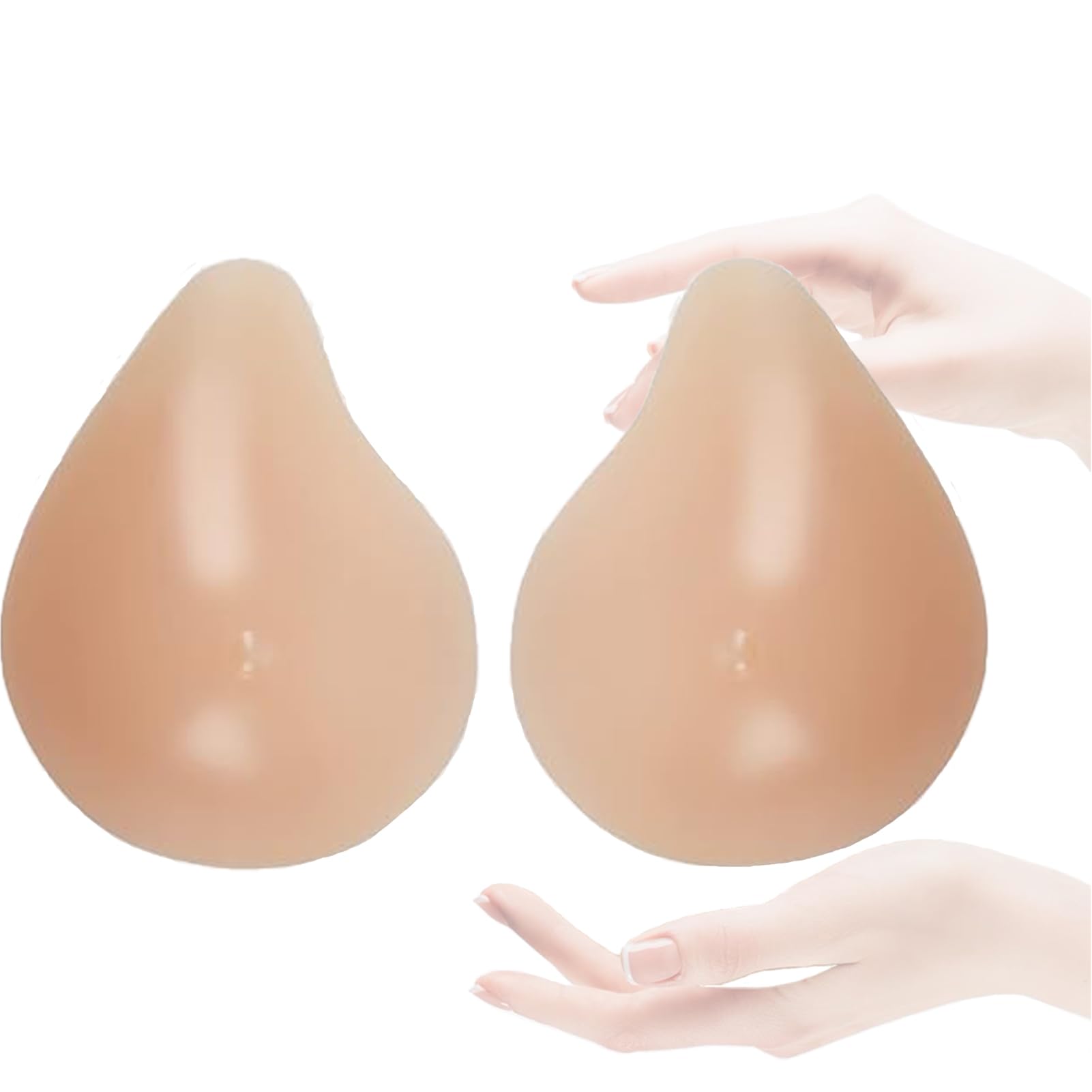 OSEMISS Silicone Prosthesis Breast Forms Self Adhesive Irregular Left & Right Shape 1 Pair A B C D E Cup Mastectomy Fake Breasts Bra Enhancer,E/cup（1000g/pair）